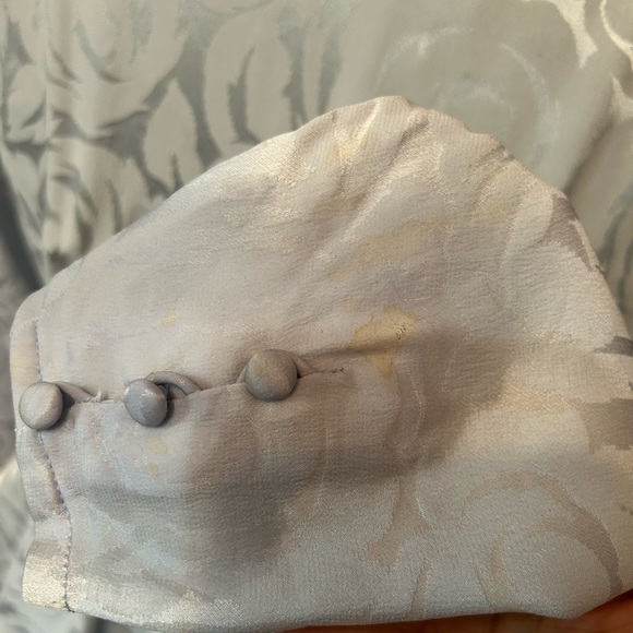 Vintage Francesca of Damon for Starington Silk Skirt Set Hong Kong Blue 90s - Picture 7 of 15